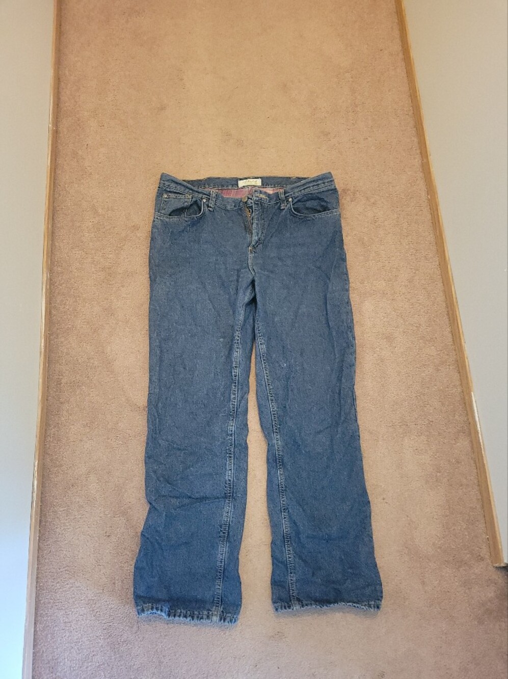 Wrangler Women's Blue Straight-Leg Jeans - Flannel Lined